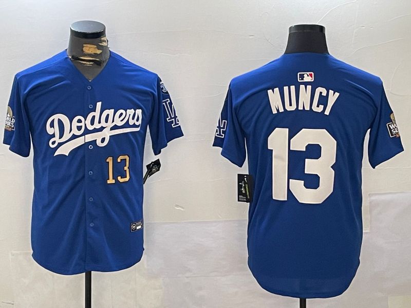 Men Los Angeles Dodgers #13 Muncy Blue Game 2024 Nike MLB Jersey style 11202